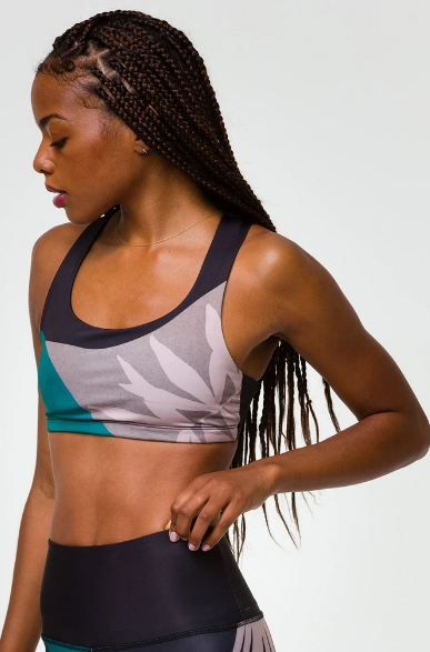 Graphic Mudra Bra - Midnight Palm