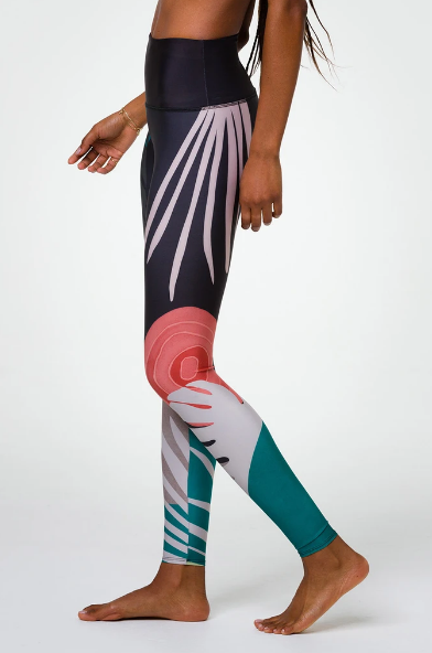 High Rise Graphic Legging - Midnight Palm – Attitude for Dance